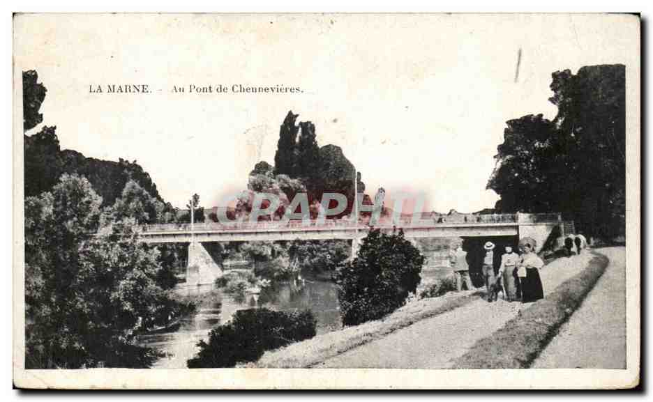 La Marne CPA Au pont de Chenneviere