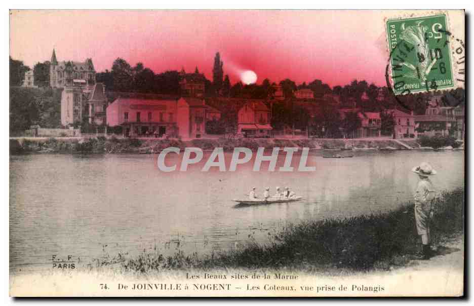 Les Beaux sites de la Marne — De JOINVILLE à NOGENT — vue prise de Polangis — E.F. PARIS 74
