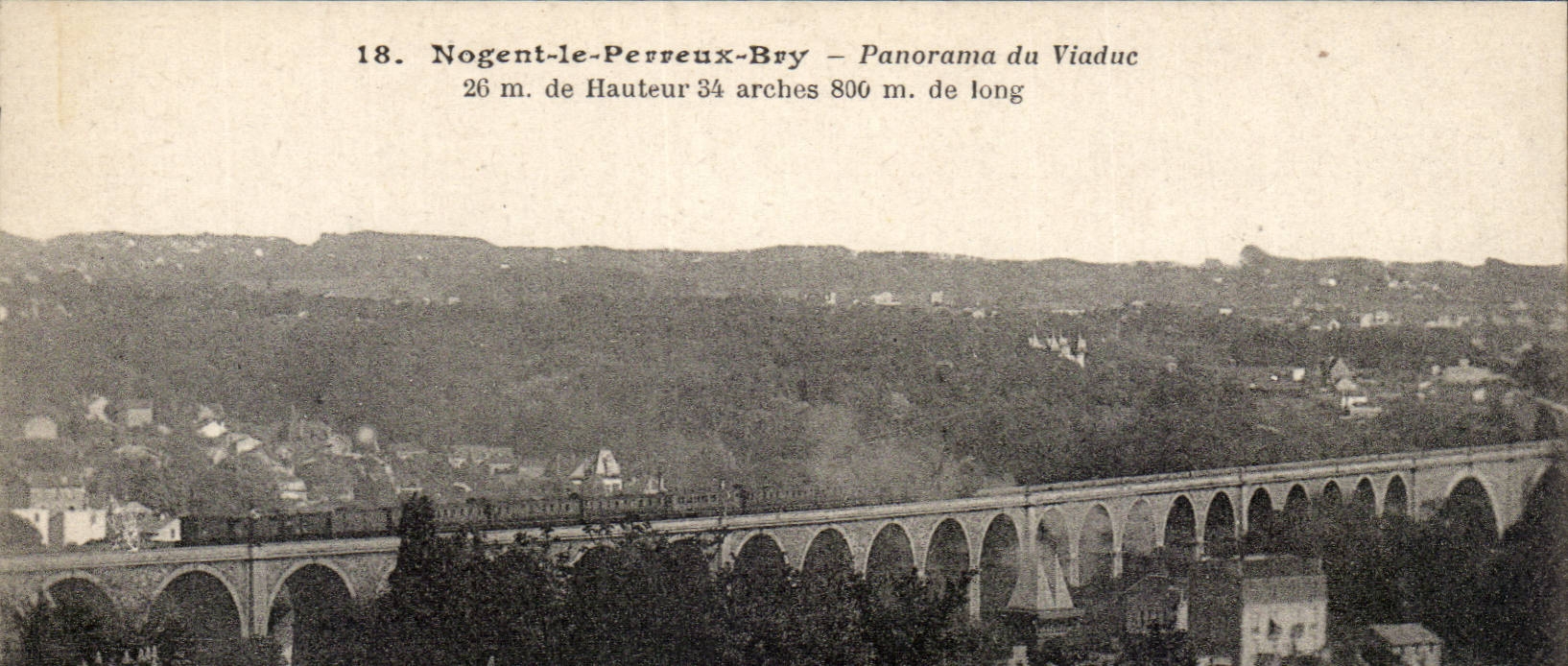 Nogent-le-Perreux-Bry — Panorama du Viaduc — 26 m. de hauteur, 34 arches, 806 m. de long