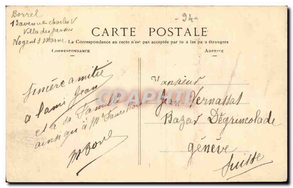 Nogent-sur-Marne — Vista general del establecimiento Convert — Editor E.V. Nogent-S-Marne, n° no visible — Reverso