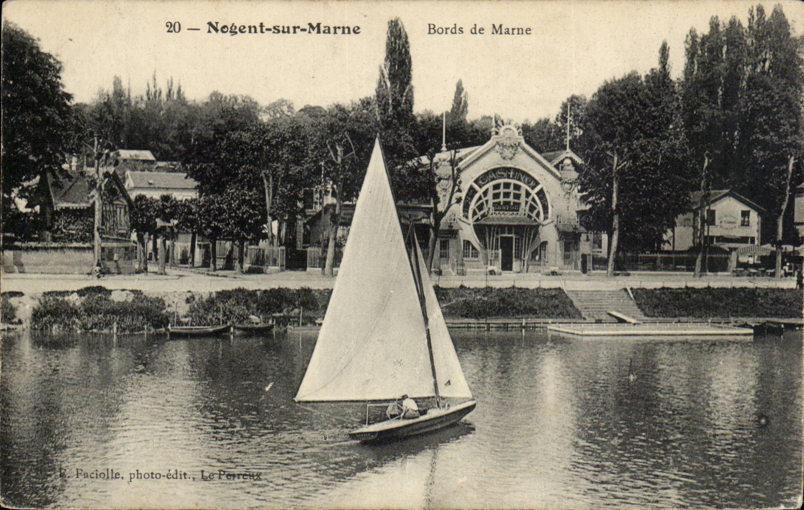 Bordes de la Marne — Nogent-sur-Marne — E. Paciollé, fotógrafo-editor, Le Perreux