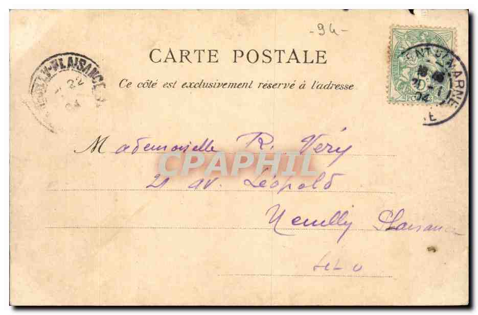Nogent-sur-Marne — Vue générale et le Pont de Champigny — Éd. Faciolle, Phot. Le Perreux — Verso