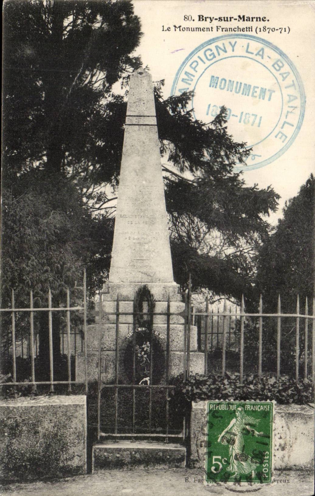 Bry sur Marne CPA Le monument Francehtti (1870 1871)
