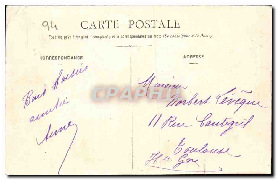 Bry sur Marne CPA Le monument Francehtti (1870 1871) — Back