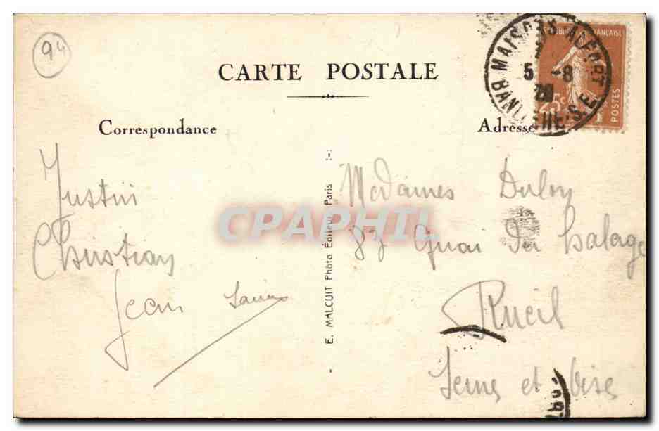 Alfort CPA Le debarcadere des abetaux parisiens (Belle jardiniere) — Rückseite