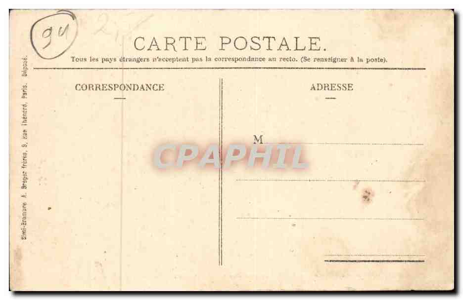 Saint Maurice CPA Asile national des convalescents Serres et jardins — Back