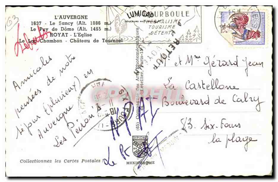 L'Auvergne — paysage, château, lac et ruines — Mexichrome — Reverso
