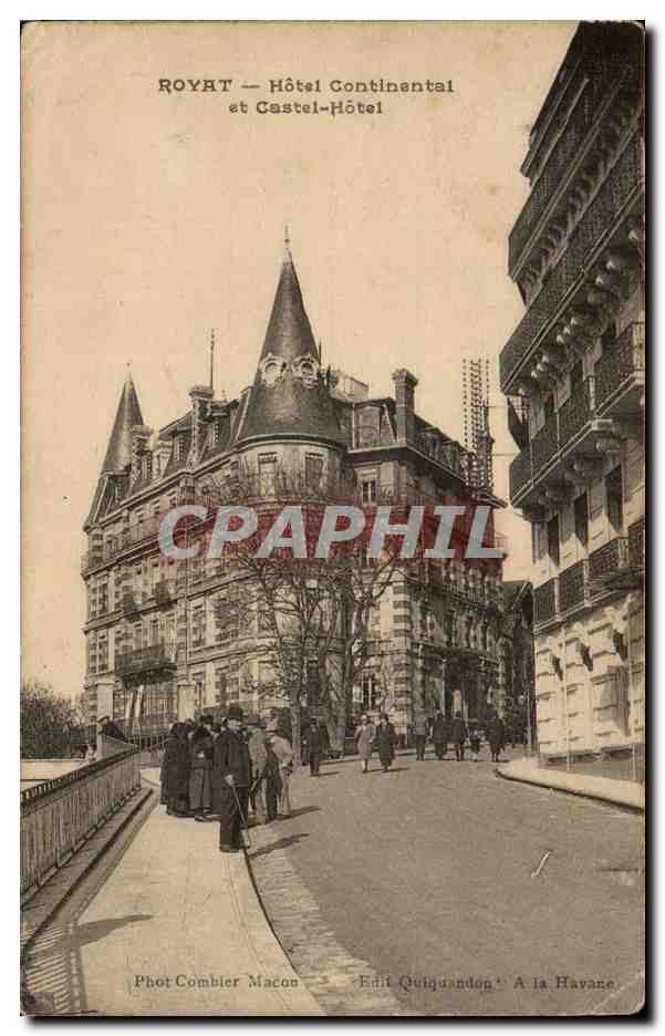 Royat CPA Hotel continental et Castel Hotel