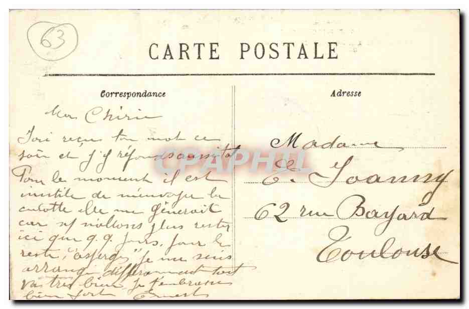 Camp de Bourg-Lastic — Casernes — Edit. Robin — Reverso