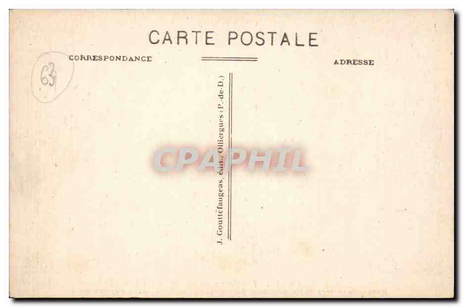 CPA Auvergne Thiers Gorges de la Durolle Dans le fond de la vallee anciennes papeteries ou l'on fabriquait le papier tim — Rückseite