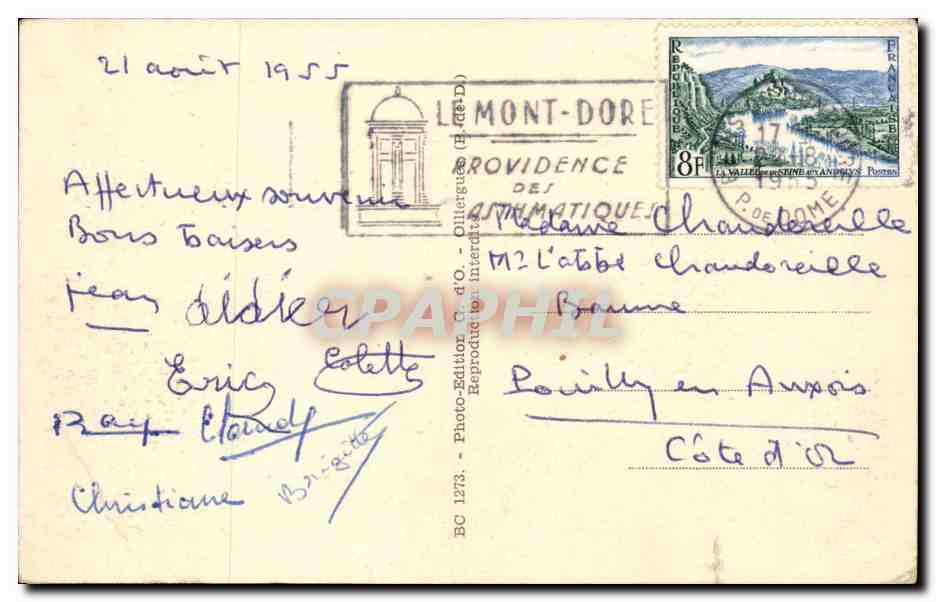 CPA Auvergne Le Puy de Sancy Aspect nord — Verso