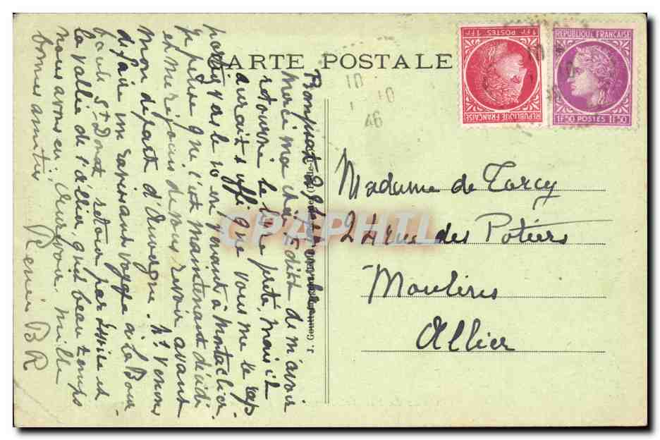 Auvergne CPA Riom CPA Cour de l'hotel Arnoux de Maison Rouge — Rückseite