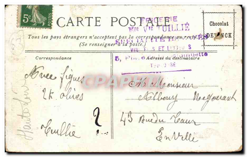 Auvergne CPA Chamailleres La fontaine sur la place — Verso