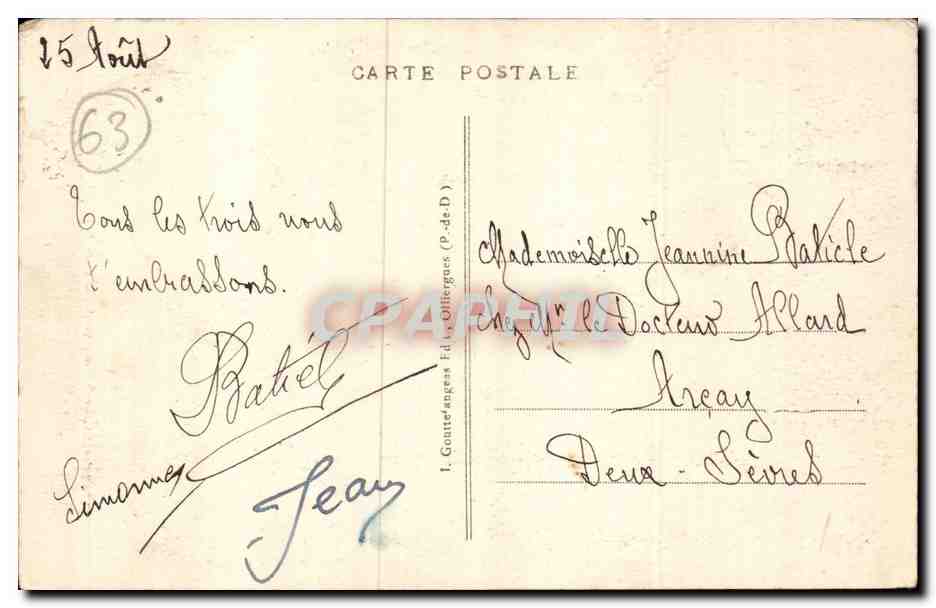 Le Mont Dore - Le Parc et le Casino - CPA  — Rückseite