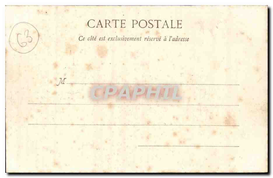 Clermont-Ferrand — Vue Générale — Lib. Bougé-Réal, 21 rue de l’Ecu — Verso