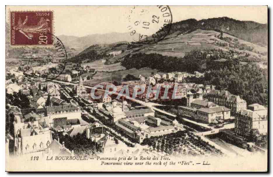 La Bourboule - Panorama pris de la Roche des Fees - CPA 