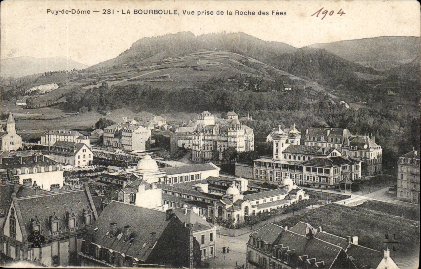 La Bourboule - Vue prise de la Roche des Fees - CPA 