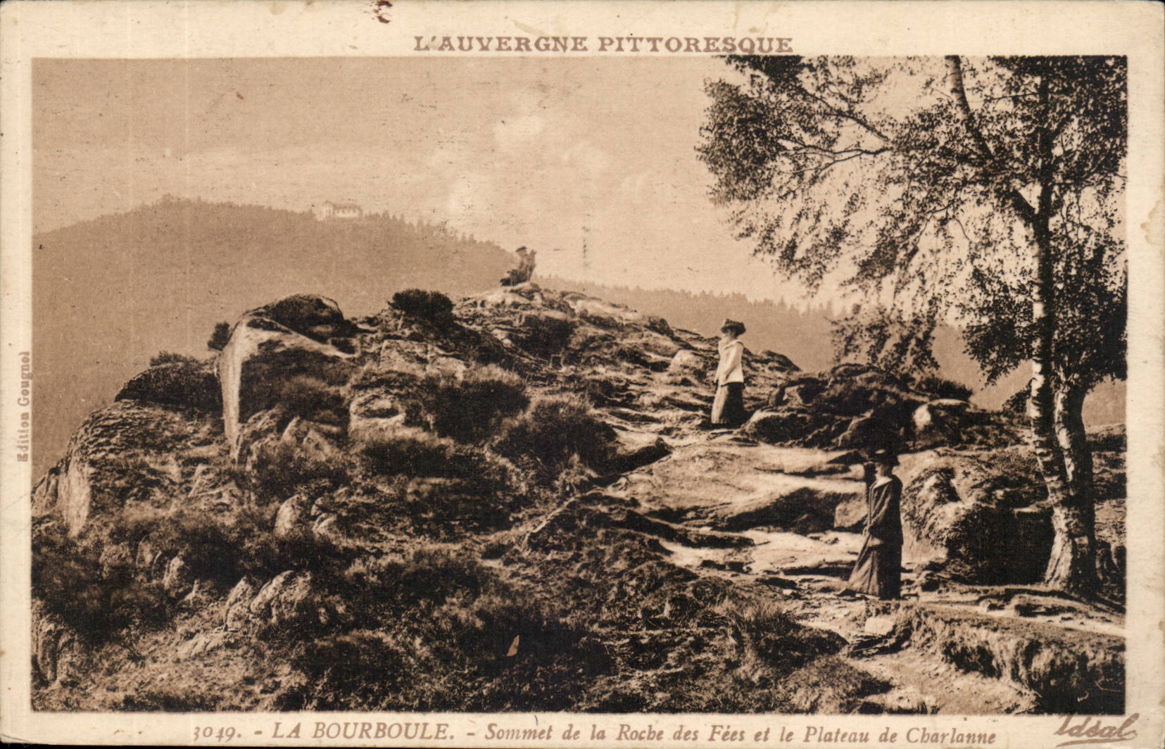 La Bourboule — Gipfel der Roche des Fées und Plateau de Charlanne — Verlag Idéal, Nr. 3049