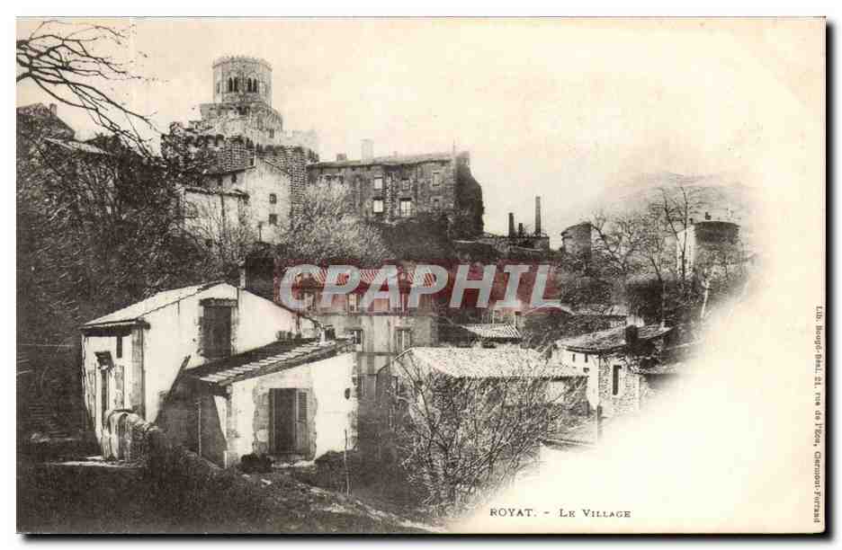 Royat - Le Village — vue du village avec édifice fortifié — éditeur L. Boige, Royat