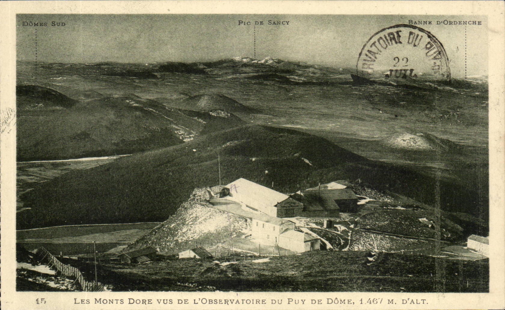 Le Mont Dore - vus de l'observatoire du puy de dome 1407 m d'alt - CPA 