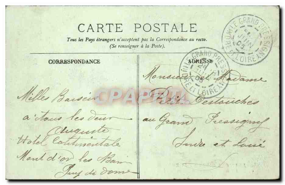 Le Mont Dore - La Route et le Puy de Sancy - CPA  — Verso