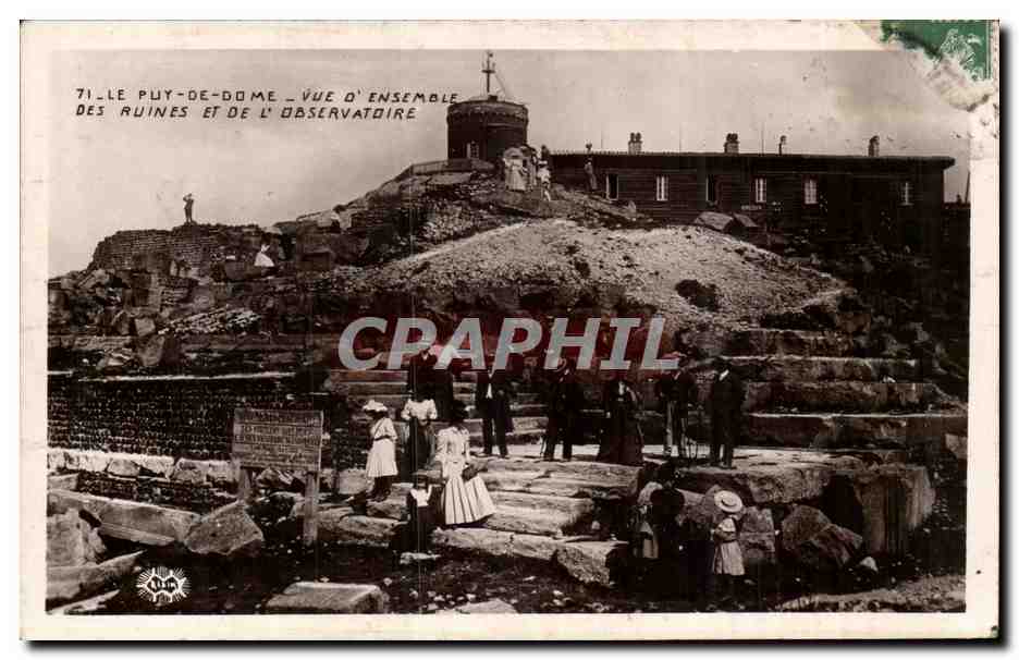 Le Puy-de-Dôme — Vue d'ensemble des ruines et de l'observatoire — Éditions Radios, Limoges
