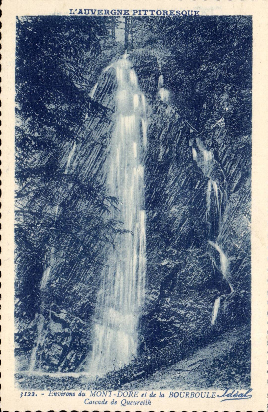 Environs du Mont Dore et de la Bourboule CPA la cascade de Queureilh