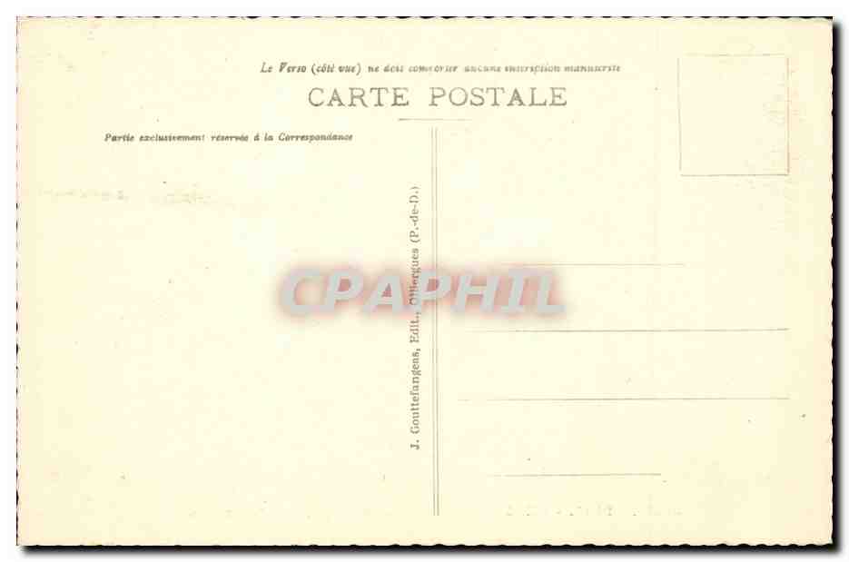 Le Mont Dore CPA Pausage Route de Besse — Verso