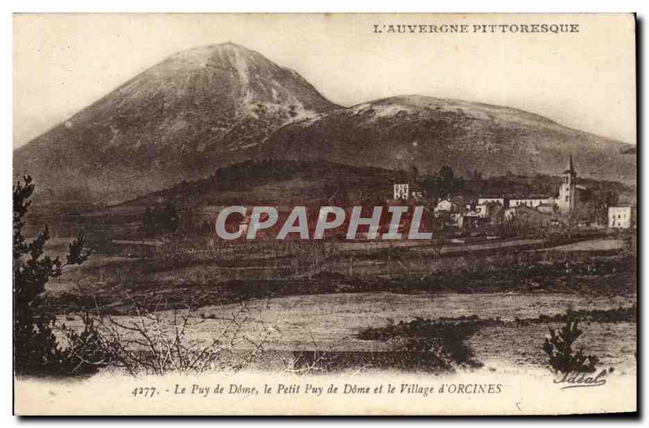 Le Puy de Dome le Petit Puy de Dome et le Village d'Orcines - CPA 