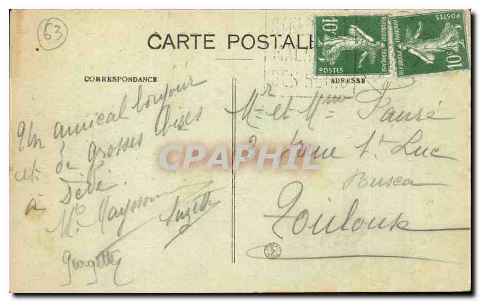 L'Auvergne Pittoresque - Moutons au Paturage - CPA  — Verso