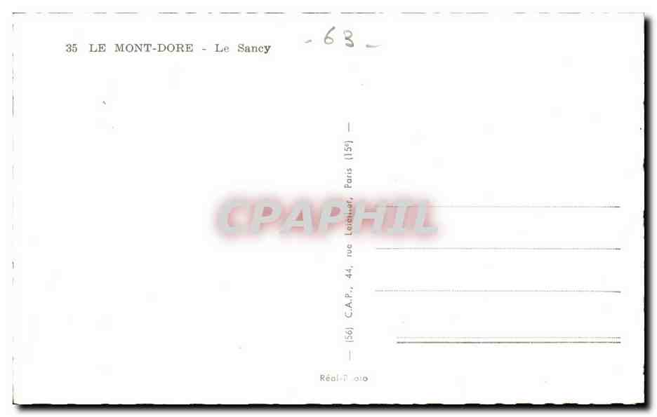 Mont Dore - Le Sancy - CPA  — Verso