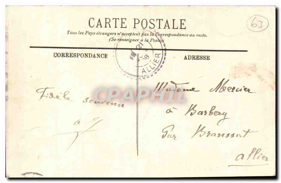 La Bourboule - Le Boulevard de la Republique et le Puy Gros - CPA  — Rückseite