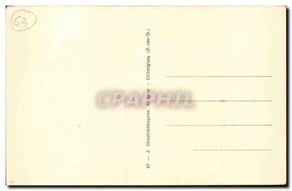 Le Mont Dore en Hiver et la Chaine du Sancy - CPA  — Verso