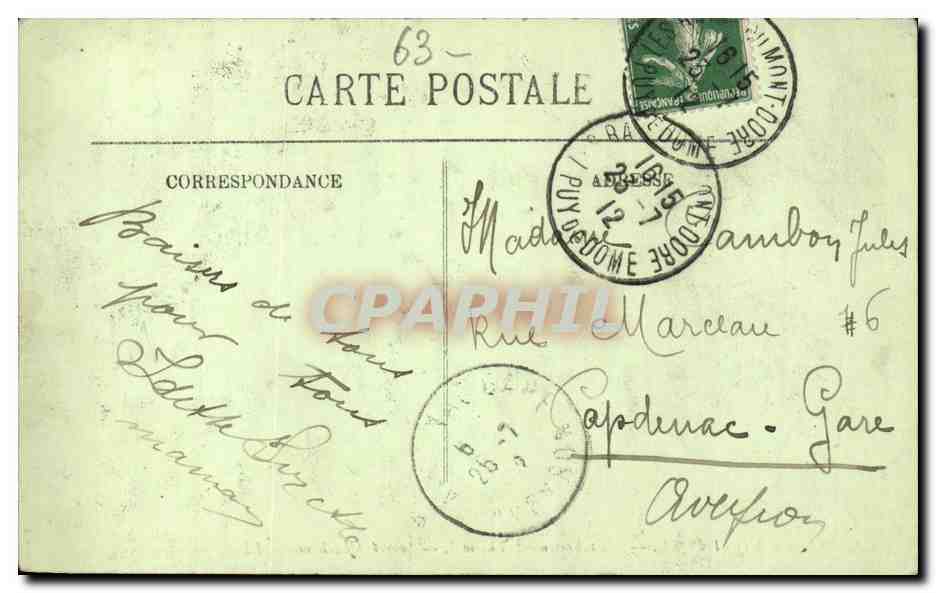 Le Mont-Dore — L'Établissement Thermal — Source Madeleine — LL. — N° 498 — Verso