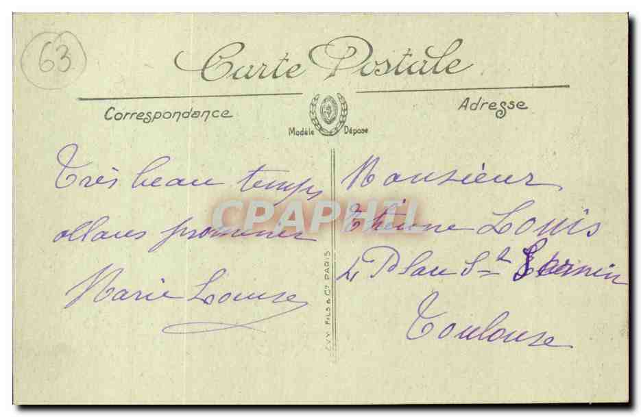 La Bourboule - La Dordogne et l'Eglise - - CPA  — Rückseite