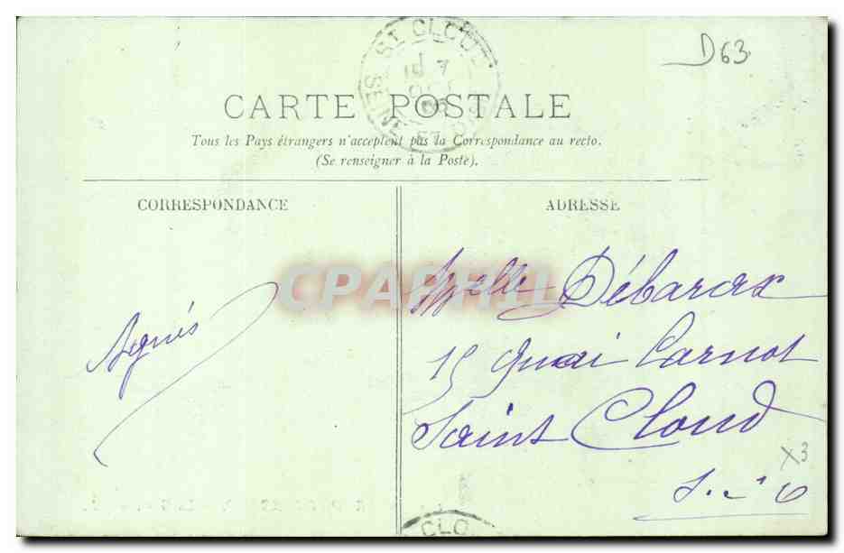 Clermont-Ferrand — La Gare — LL. — Éditeur LL, n° 179 — Verso
