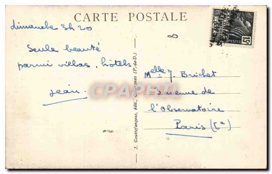 La Vielle Église fortifiée — Royat — G. D'O. n° 432 — Reverso