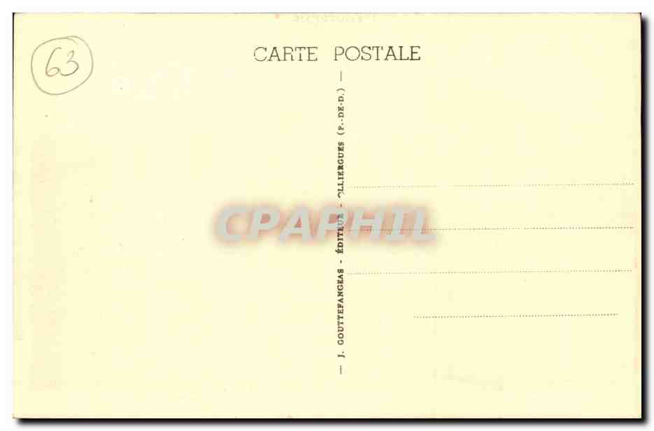 L'Auvergne — Puy-de-Dôme — Arrêt au péage — G. D'O. 1132 — Verso