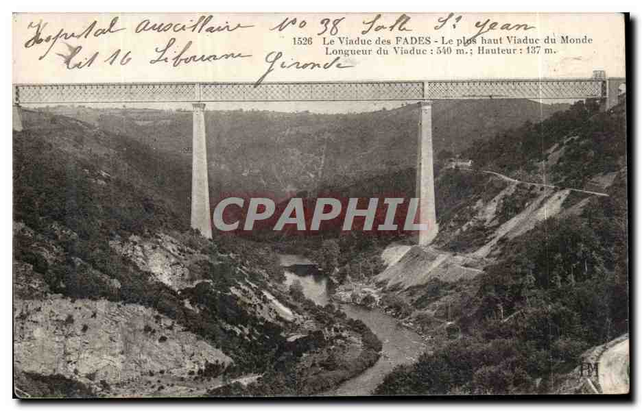 Les Fades - Viaduc ds fades est le plus haut d'Europe CPA 