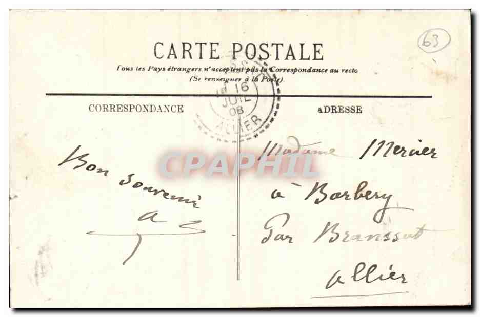 La Bourboule CPA Vue generale et la vallee de VEndeix — Rückseite