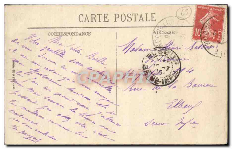 La Bourboule - Vue de la Terrasse du Funiculaire - CPA  — Rückseite