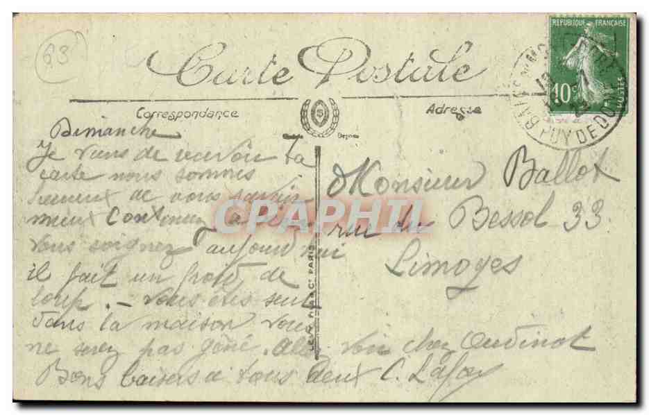 La Bourboule - La Roche des Fees et les Hotels - CPA  — Rückseite