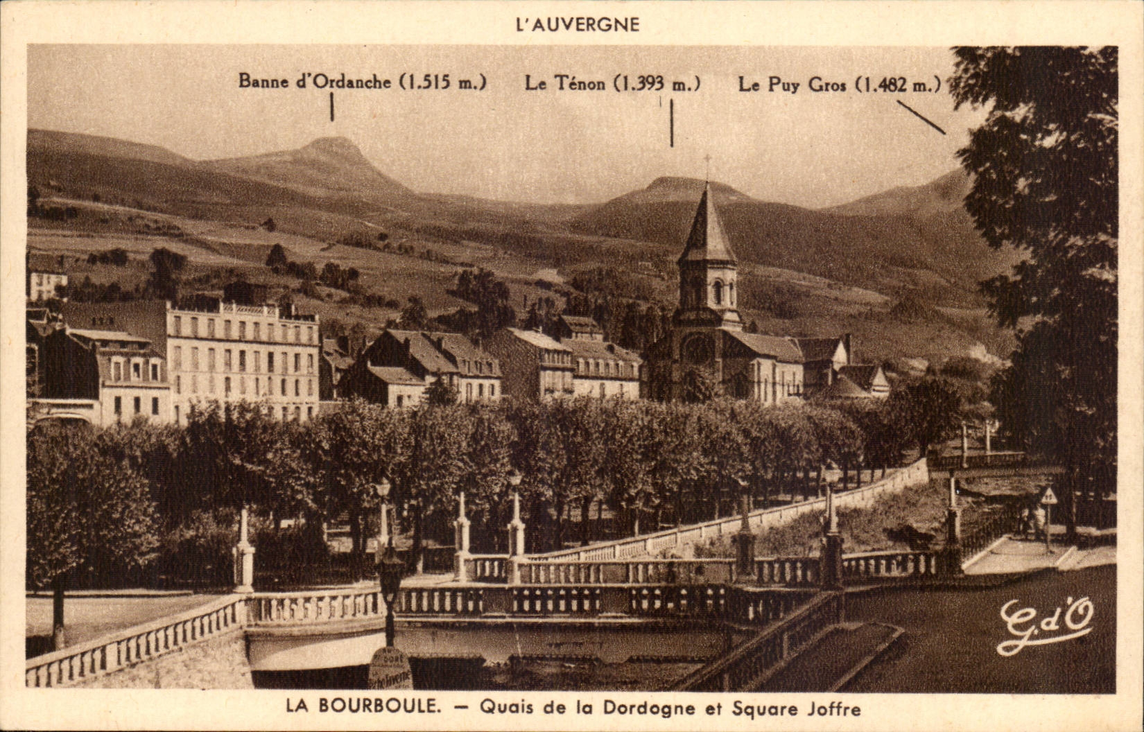 La Bourboule — Quais de la Dordogne et Square Joffre — L'Auvergne