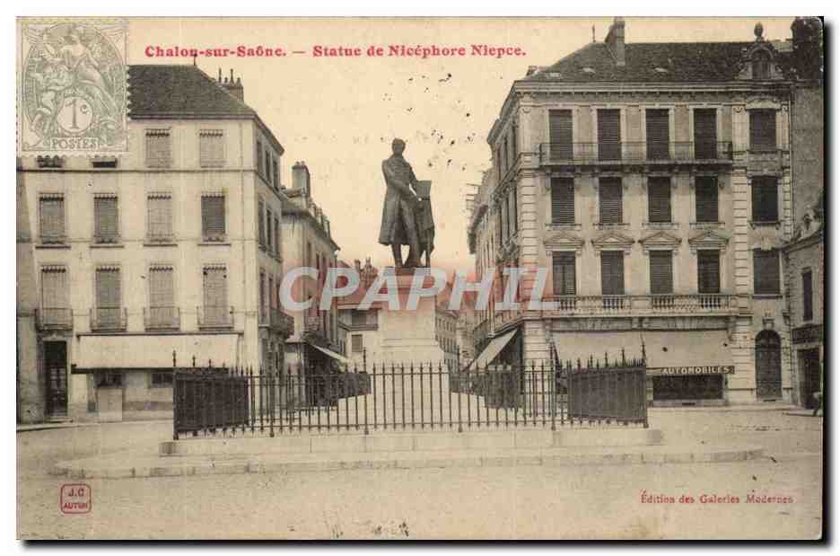 Chalon-sur-Saône — Statue de Nicéphore Niépce — Édition des Galeries Moderne