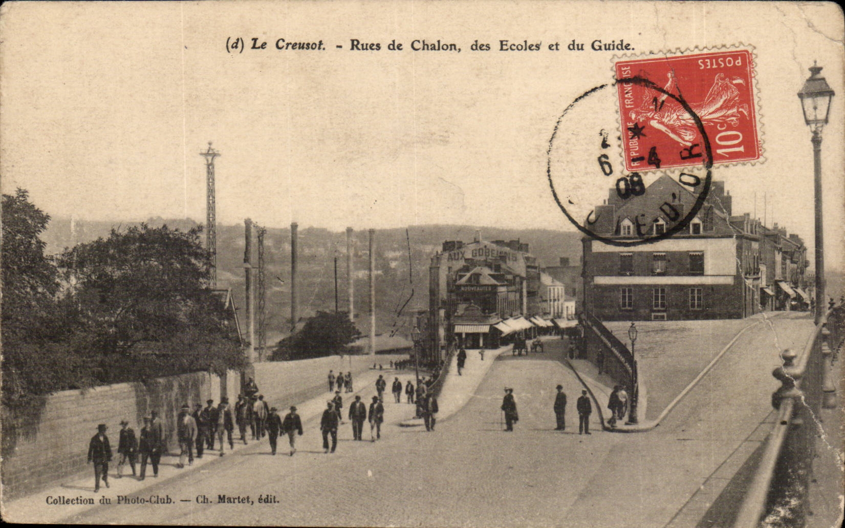 Le Creusot — Rues de Chalon, des Ecoles et du Guide — Collection du Photo-Club, Ch. Martet, édit.