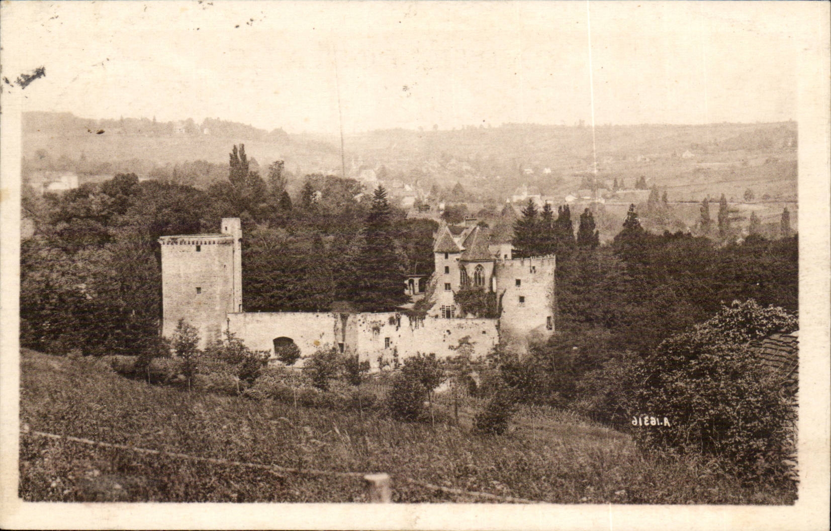 CPA Couches les Mines Vue generale et chateau de MArguerite de Bourgogne