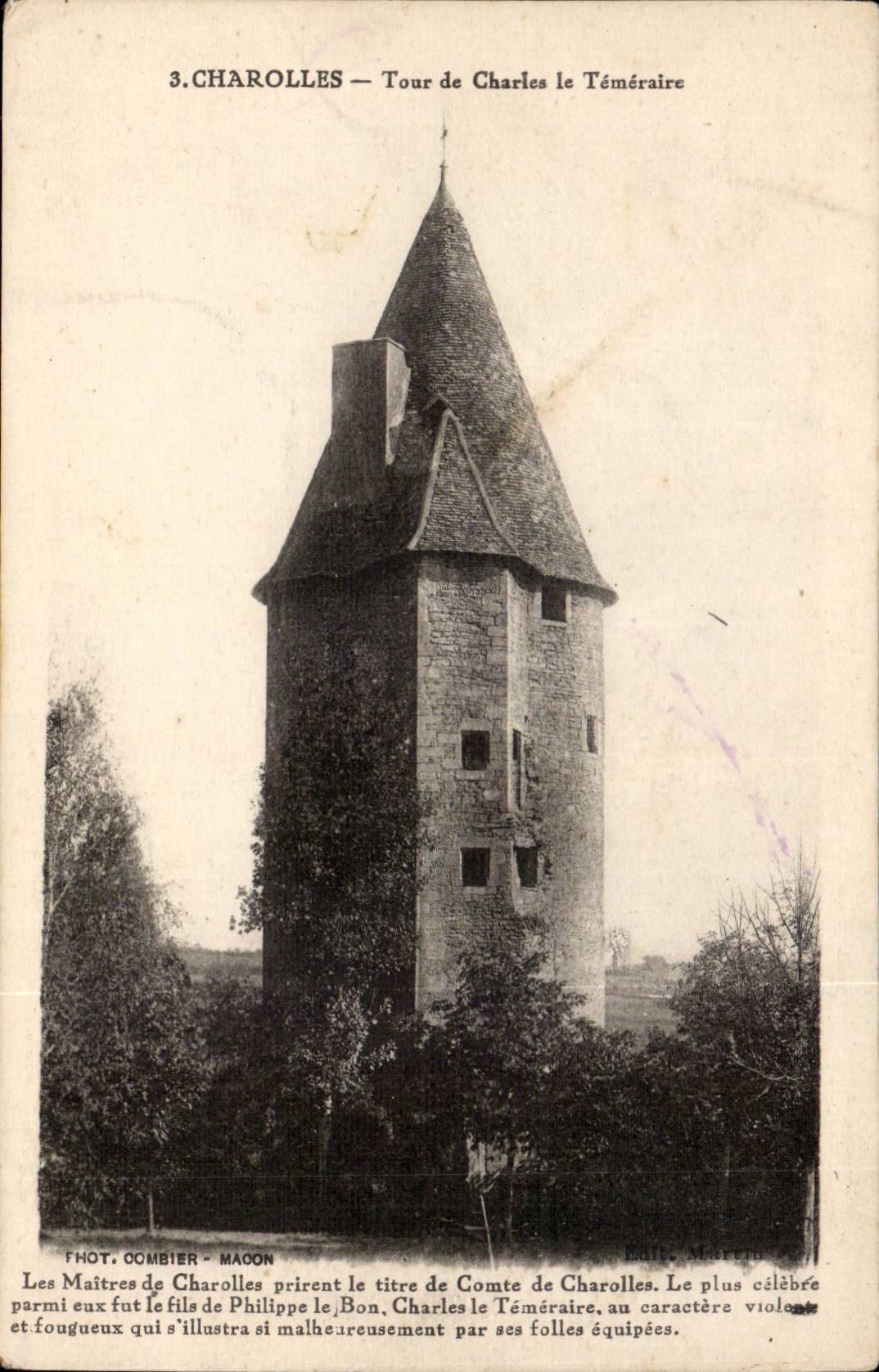 CPA Charolles Tour de Charles le Temeraie