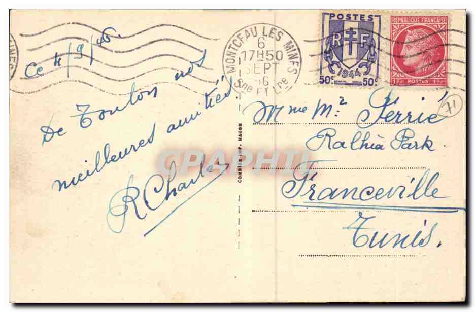 CPA Toulon sur Arroux L'Arroux le soir — Rückseite