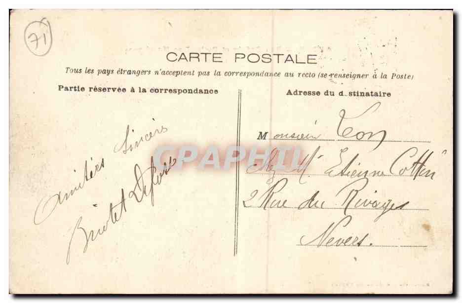Autun — Rue Guérin et Petite Rue Maronaux — Phototypie J. Coqueugniot - Autun — Reverso