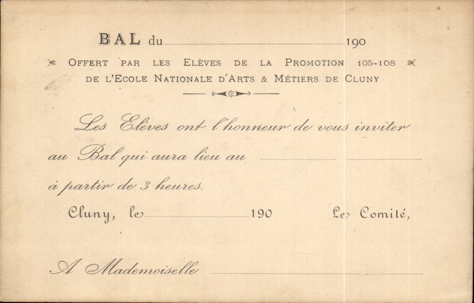 Bal de l'École Nationale d'Arts & Métiers de Cluny — Promotion 105-108 — 190